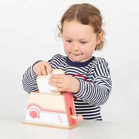 Bigjigs Toys Leseni opekač kruha roza, Bigjigs Toys