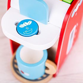 Bigjigs Toys Leseni rdeči kavni aparat