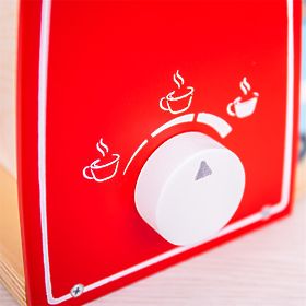 Bigjigs Toys Leseni rdeči kavni aparat