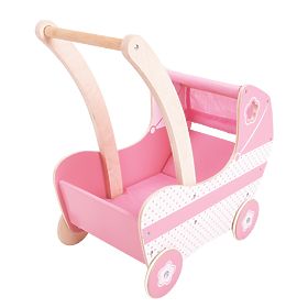 Bigjigs Toys Leseni voziček za punčke, Bigjigs Toys