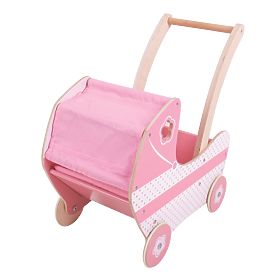 Bigjigs Toys Leseni voziček za punčke, Bigjigs Toys