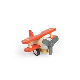 Bigjigs Toys Leseno navijalno letalo Rdeči dvokrilnik