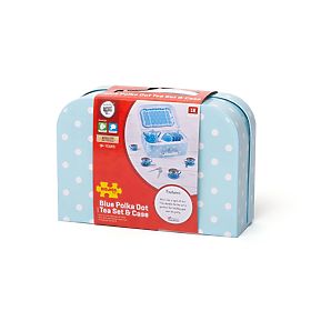 Bigjigs Toys Modri pikčasti čajni set