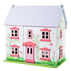 Bigjigs Toys Roza hišica za punčke, Bigjigs Toys