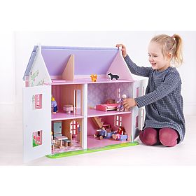 Bigjigs Toys Roza hišica za punčke