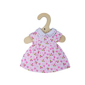 Bigjigs Toys Roza obleka s srčki za punčko 28 cm