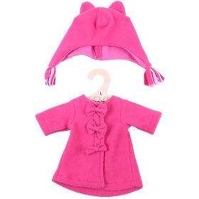 Bigjigs Toys Roza plašček s kapico za punčko 38 cm