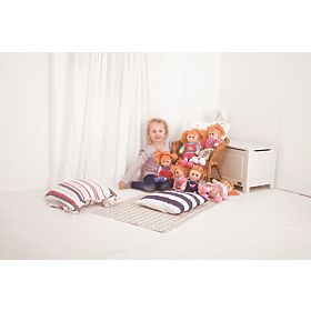 Bigjigs Toys Roza plašček s kapico za punčko 38 cm