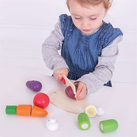 Bigjigs Toys Sekljanje zelenjave v škatli