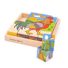 Bigjigs Toys Slike kocke farma