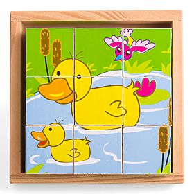 Bigjigs Toys Slike kocke kubusi Živali 9 kock