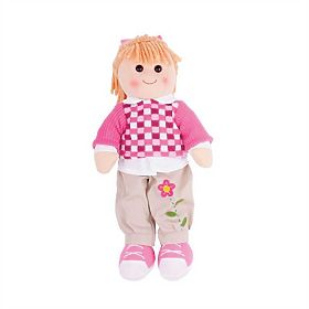 Bigjigs Toys Tkanina lutka Melanie 38 cm