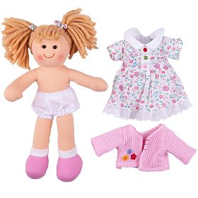 Bigjigs Toys Tkanina lutka Poppy 28 cm