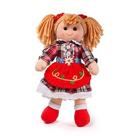 Bigjigs Toys Tkanina punčka Mandie 34 cm