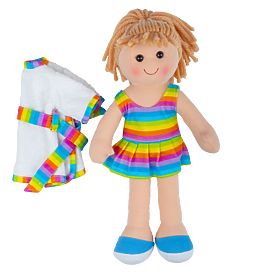 Bigjigs Toys Tkaninska punčka Michelle 34 cm
