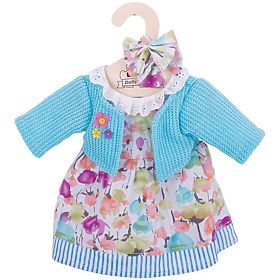 Bigjigs Toys Turkizna obleka s puloverjem za punčko 38 cm