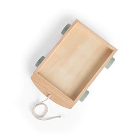 Bigjigs Toys Voziček z lesenimi kockami