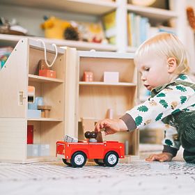 Bigjigs Toys Zložljiva hišica s pripomočki