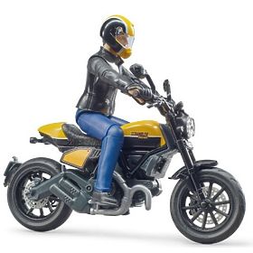 Bruder 63053 BWORLD Motorno kolo Scrambler Ducati Cafe Racer z voznikom