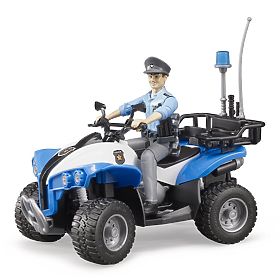Bruder BWORLD modra policijska štirikolesa s figurico, Bruder