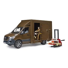 Bruder Dostavno vozilo UPS MB Sprinter s figurico in dodatki, Bruder