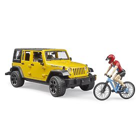 Bruder Jeep Wrangler Rubicon s kolesarjem in kolesom