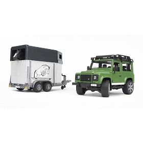 Bruder LAND ROVER s prikolico za konje, Bruder
