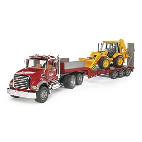 Bruder Tovornjak MACK Granit prikolica in traktor JCB