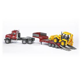 Bruder Tovornjak MACK Granit prikolica in traktor JCB