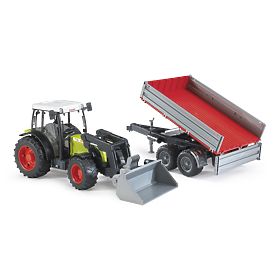 Bruder traktor CLAAS Nectis 267F z nakladačem in prikolico, Bruder