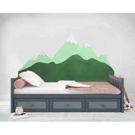 Penasta zaščita za steno za posteljo Mountains - zelena, VYLEN