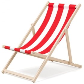 Stol za plažo Rdeče in bele črte, CHILL