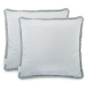 Dekorativna prevleka za blazino CLEAR siva z boho velvet tiskom 45x45 ameliahome