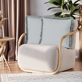 Dekorativna prevleka za blazino CLEAR siva z boho velvet tiskom 45x45 ameliahome