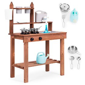 Otroška zunanja blatna kuhinja iz jelovine ECOTOYS, EcoToys
