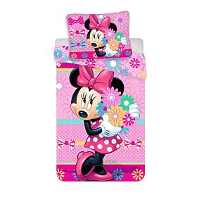 Otroška posteljnina Minnie 'Bows and Flowers' 140x200 cm + 70x90 cm, Minnie Mouse