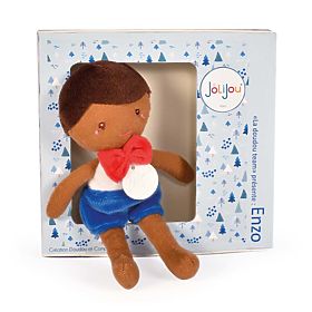 Doudou Jolijou Punčka Enzo 16 cm modra, Doudou Jolijou Paris