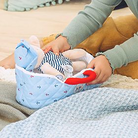 Doudou Jolijou Punčka v modri prenosni torbi 20 cm, Doudou Jolijou Paris