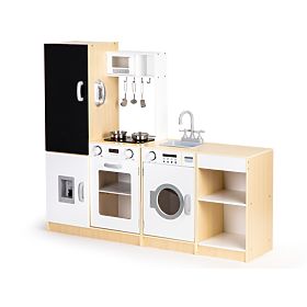 Lesena kuhinja za otroke samostojni segmenti XXL tabla + LED ECOTOYS, EcoToys