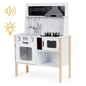 Lesena kuhinja za otroke + zvoki in lučke ECOTOYS, EcoToys