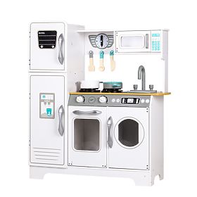 Lesena kuhinja s pripomočki za otroke ECOTOYS, EcoToys
