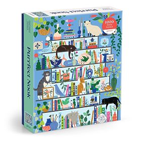 Galison Puzzle Mačja knjižnica 1000 kosov
