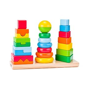 Geometrijska sestavljanka 3 stolpi za sestavljanje