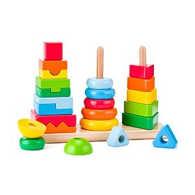 Geometrijska sestavljanka 3 stolpi za sestavljanje