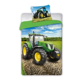 Otroška posteljnina 140x200 cm + 70x90 cm Zeleni traktor, Faro