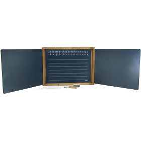 Jeujura Lesena trokrilna multifunkcijska tabla 156x43 cm s pripomočki