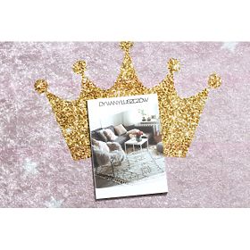 JUNIOR 51549.802 okrogla pralna preproga krona za otroke proti zdrsu - roza, F.H.Kabis