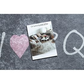 JUNIOR 52106.801 pralna preproga Abeceda za otroke proti zdrsu - siva, F.H.Kabis