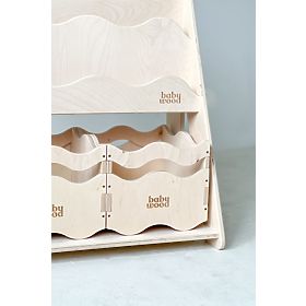 Knjižnica in regal za igrače WAVE M - naravna