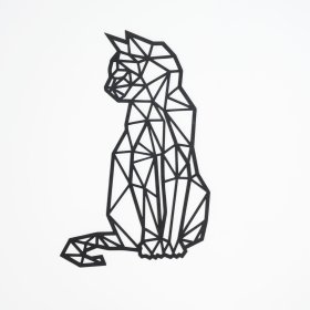 Lesena geometrijska slika - Mačka - različne barve, Elka Design